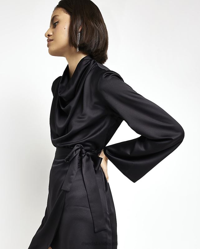 kehakate must naised River Island satiinkattega minikleit 44TLL1363