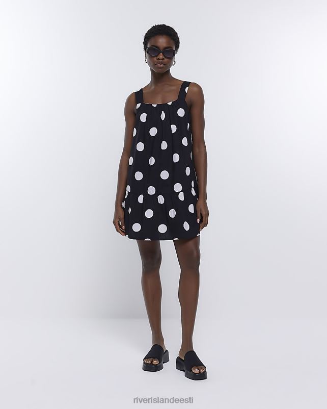 kehakate must naised River Island spot swing minikleit 44TLL1569