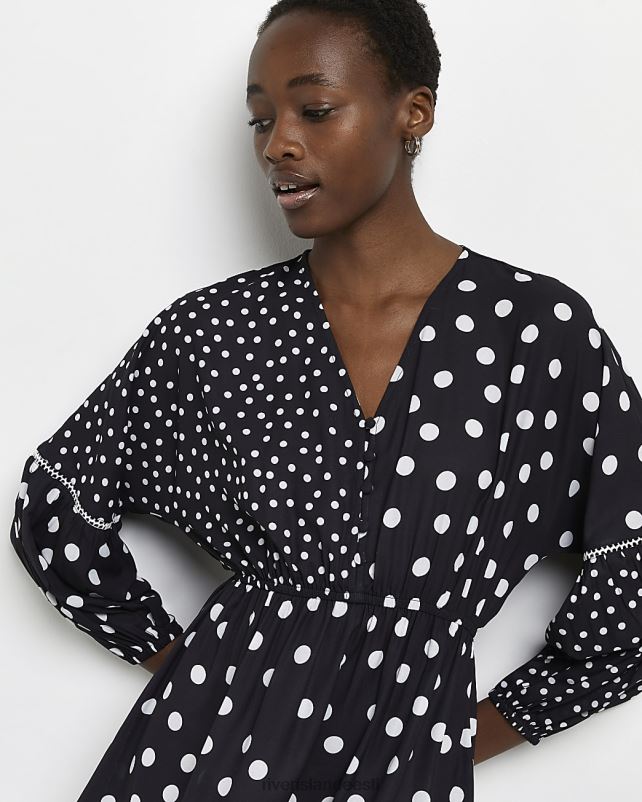 kehakate must naised River Island täpiline minikleit 44TLL2180