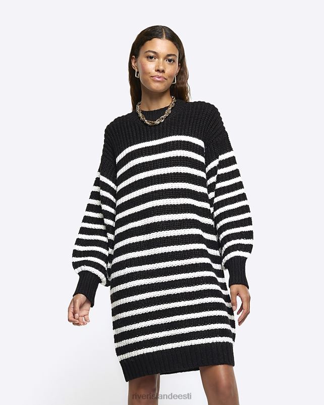 kehakate must naised River Island triibuline kampsun minikleit 44TLL4112