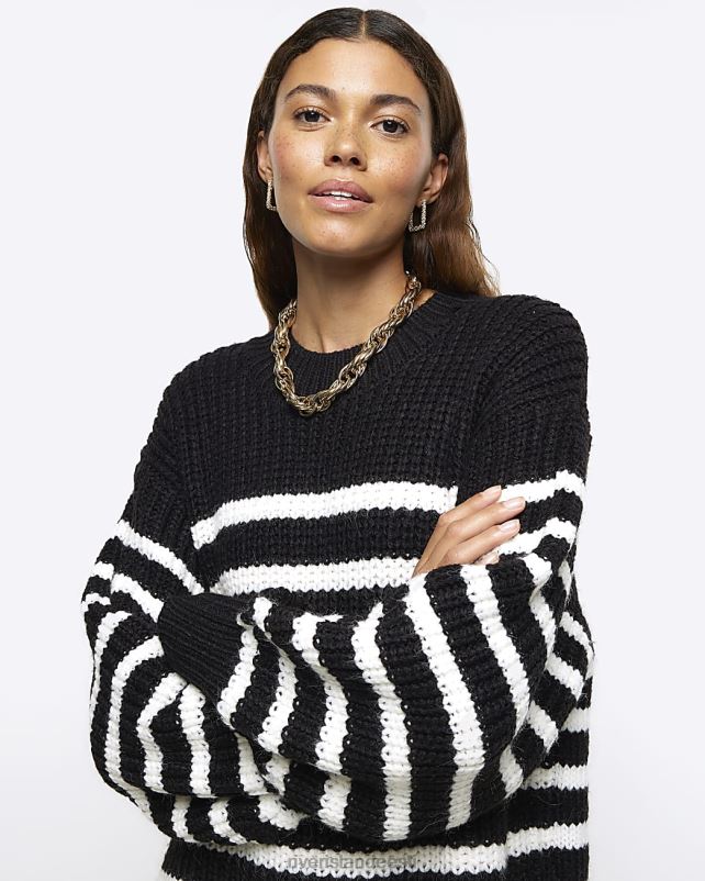 kehakate must naised River Island triibuline kampsun minikleit 44TLL4112