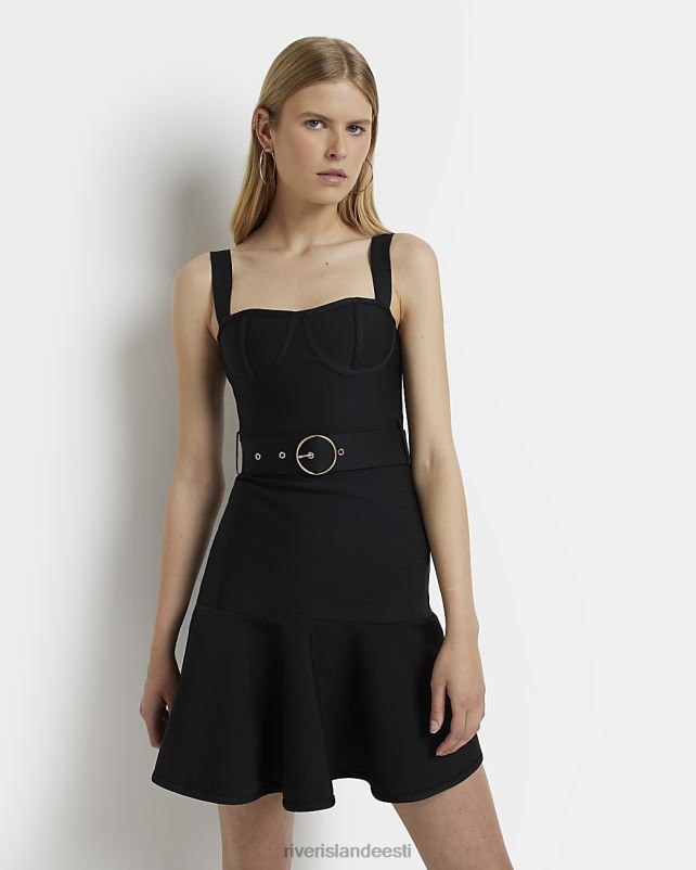 kehakate must naised River Island vööga uisutaja minikleit 44TLL4891