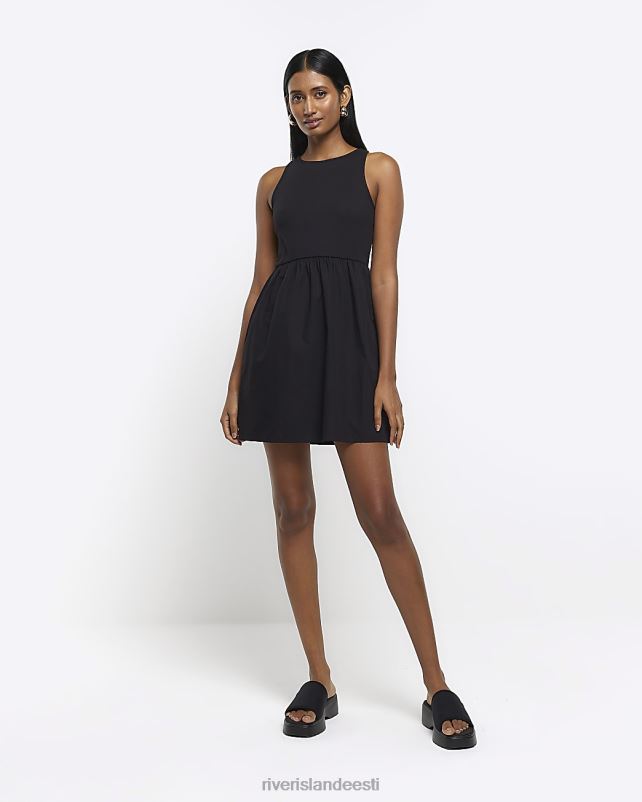 kehakate must naised River Island varrukateta swing minikleit 44TLL1763