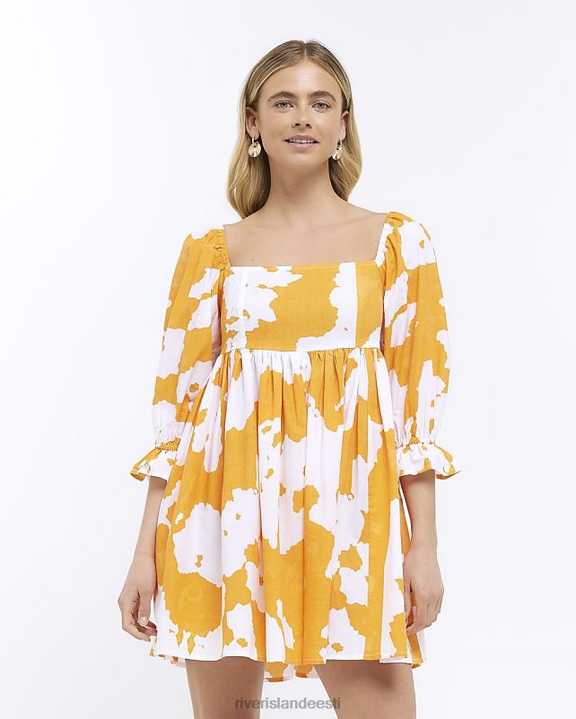 kehakate oranž naised River Island Abstraktse mustriga minikleit 44TLL4675