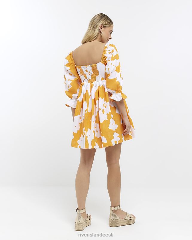 kehakate oranž naised River Island Abstraktse mustriga minikleit 44TLL4675