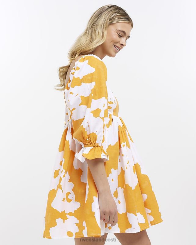 kehakate oranž naised River Island Abstraktse mustriga minikleit 44TLL4675