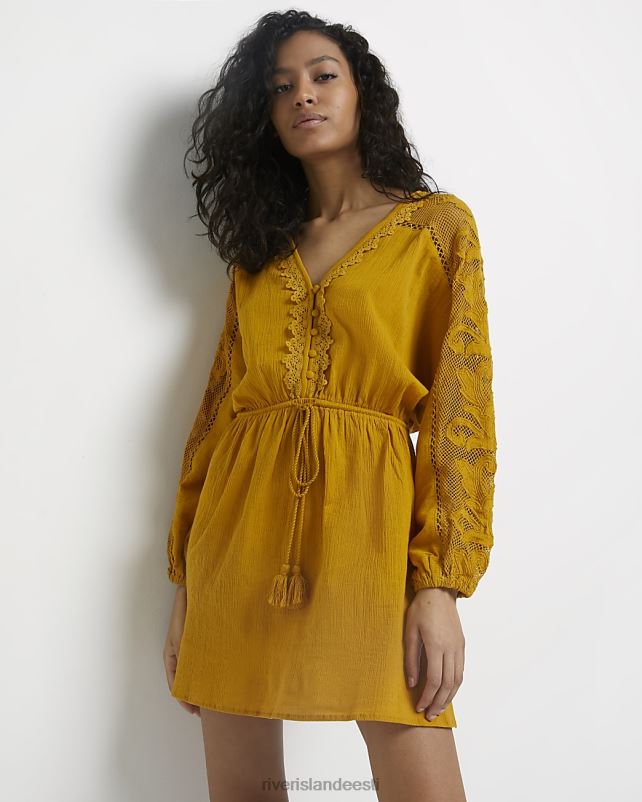 kehakate oranž naised River Island pitsiga uisutaja minikleit 44TLL5060