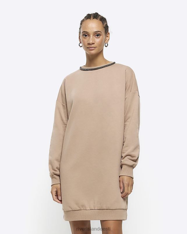 kehakate pruun naised River Island diamante trimmiga dressipluus minikleit 44TLL376