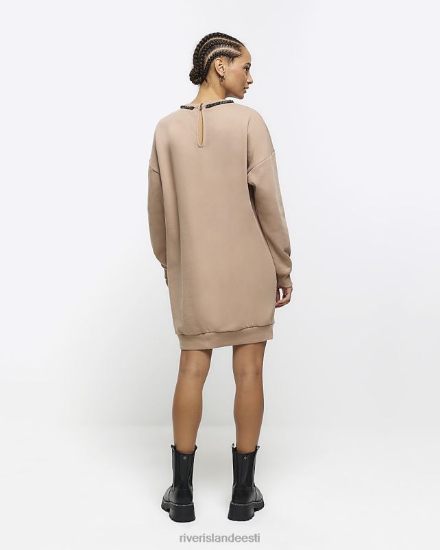 kehakate pruun naised River Island diamante trimmiga dressipluus minikleit 44TLL376