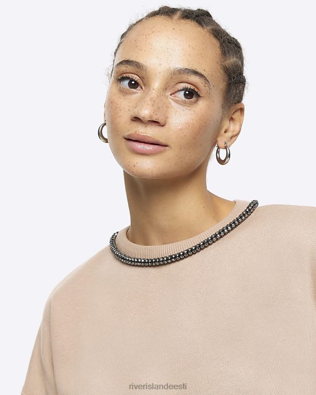 kehakate pruun naised River Island diamante trimmiga dressipluus minikleit 44TLL376