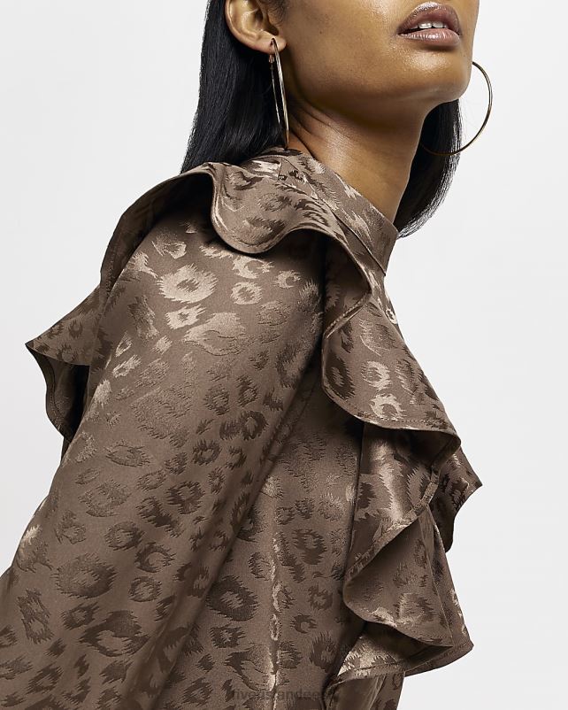 kehakate pruun naised River Island minikleit žakaarmassiga 44TLL1999