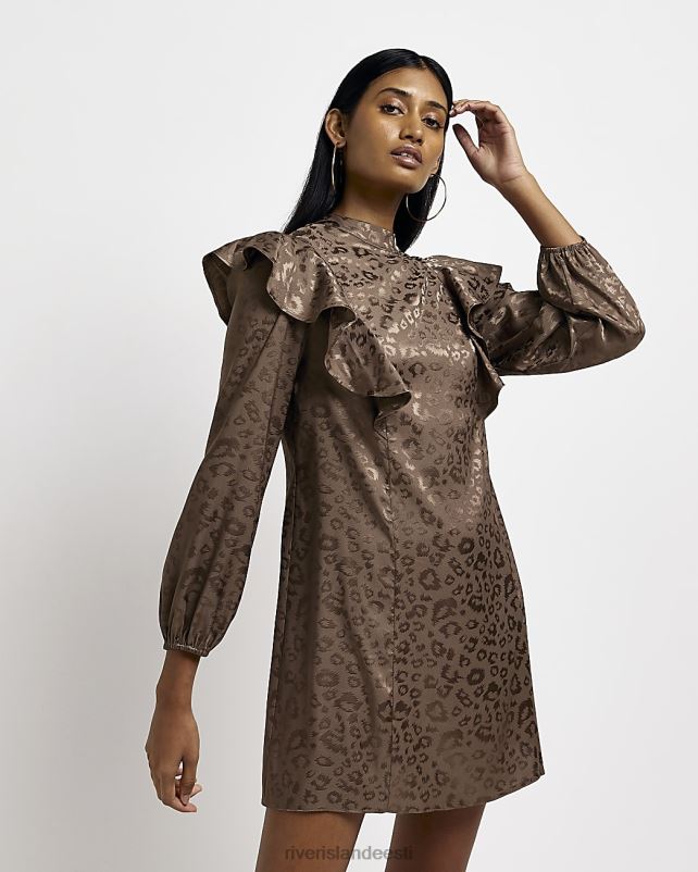 kehakate pruun naised River Island minikleit žakaarmassiga 44TLL1999