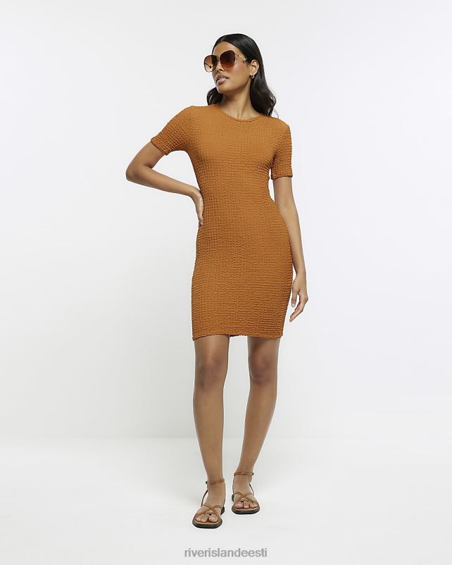 kehakate pruun naised River Island tekstuuriga bodycon minikleit 44TLL1103