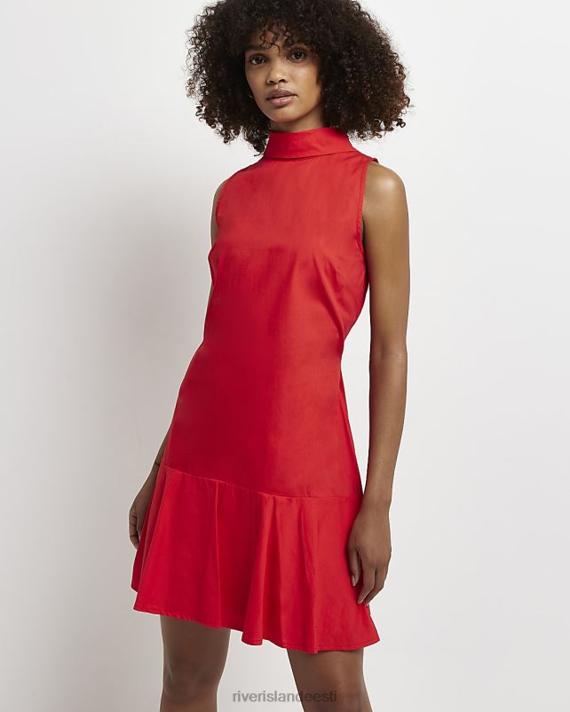 kehakate punane naised River Island kõrge kaelusega mini vahetuskleit 44TLL1550