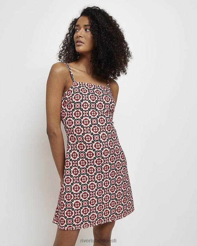 kehakate punane naised River Island lilleline vahetustega minikleit 44TLL4808