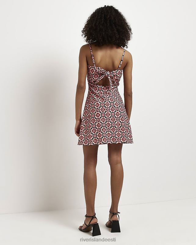 kehakate punane naised River Island lilleline vahetustega minikleit 44TLL4808