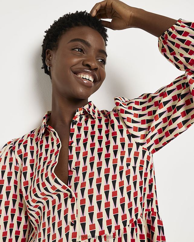 kehakate punane naised River Island prindiga minisärkkleit 44TLL2164