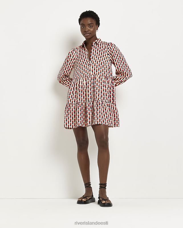 kehakate punane naised River Island prindiga minisärkkleit 44TLL2164