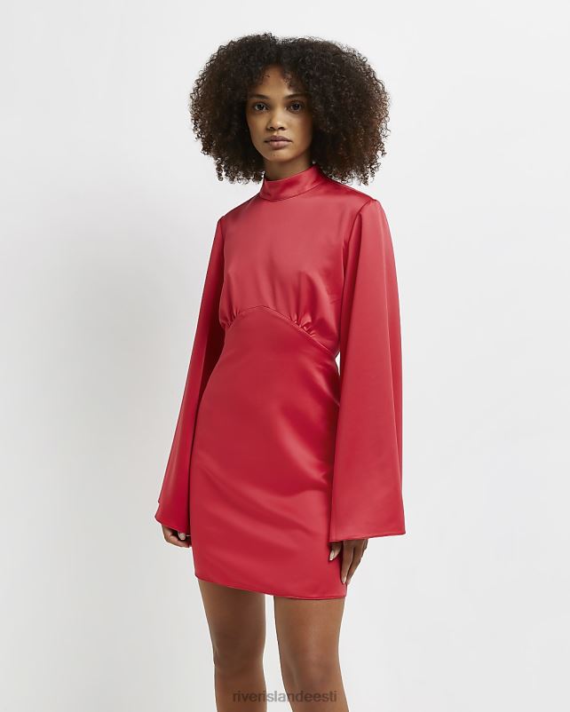 kehakate punane naised River Island satiinist vahetustega minikleit 44TLL533