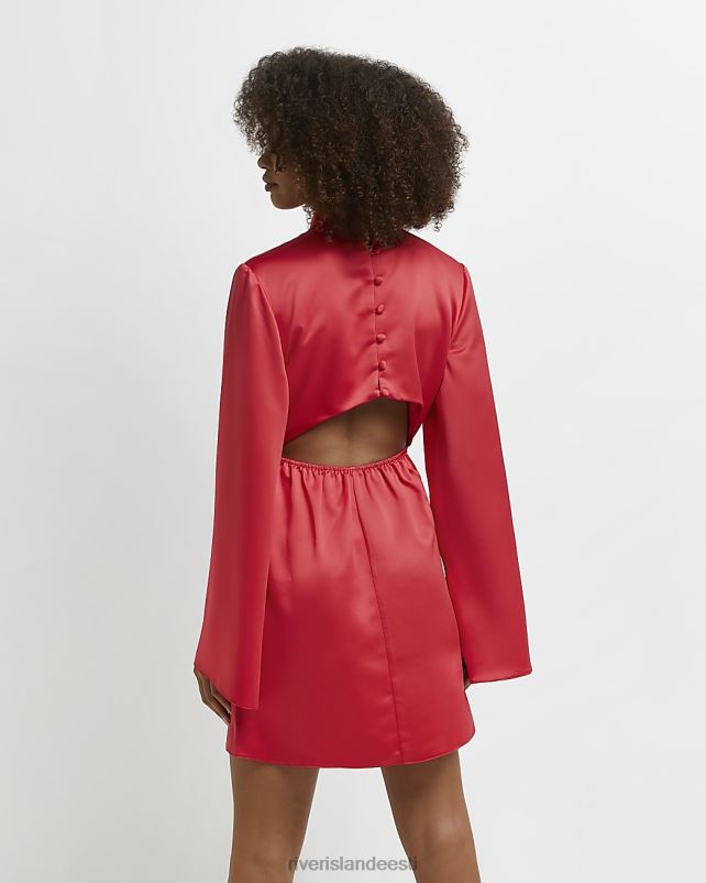 kehakate punane naised River Island satiinist vahetustega minikleit 44TLL533