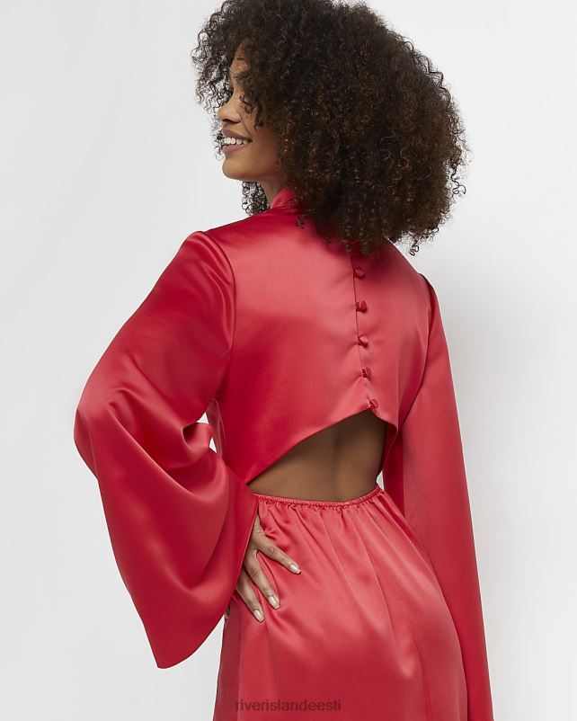 kehakate punane naised River Island satiinist vahetustega minikleit 44TLL533