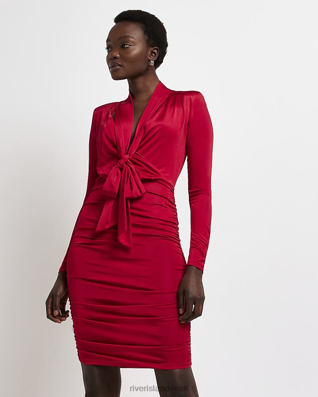 kehakate punane naised River Island satiinkattega minikleit 44TLL5048