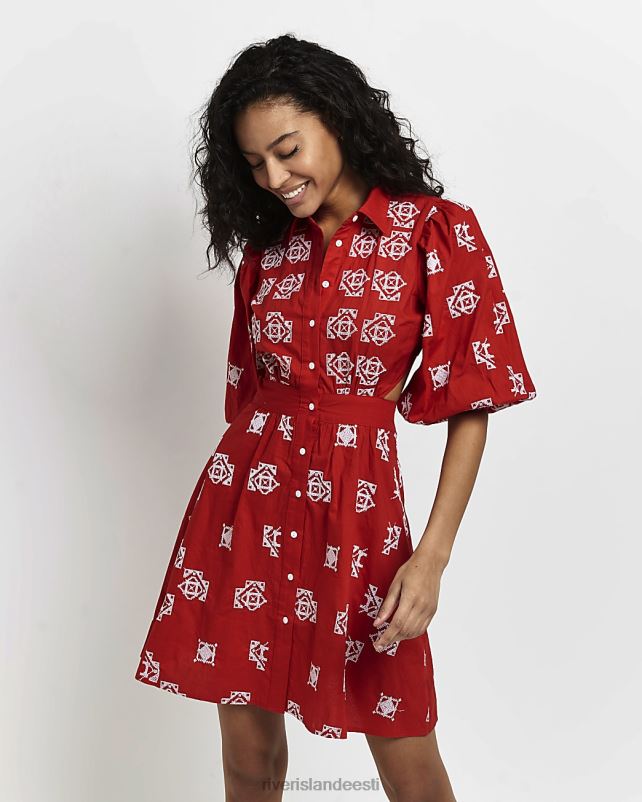 kehakate punane naised River Island tikitud minisärkkleit 44TLL4797