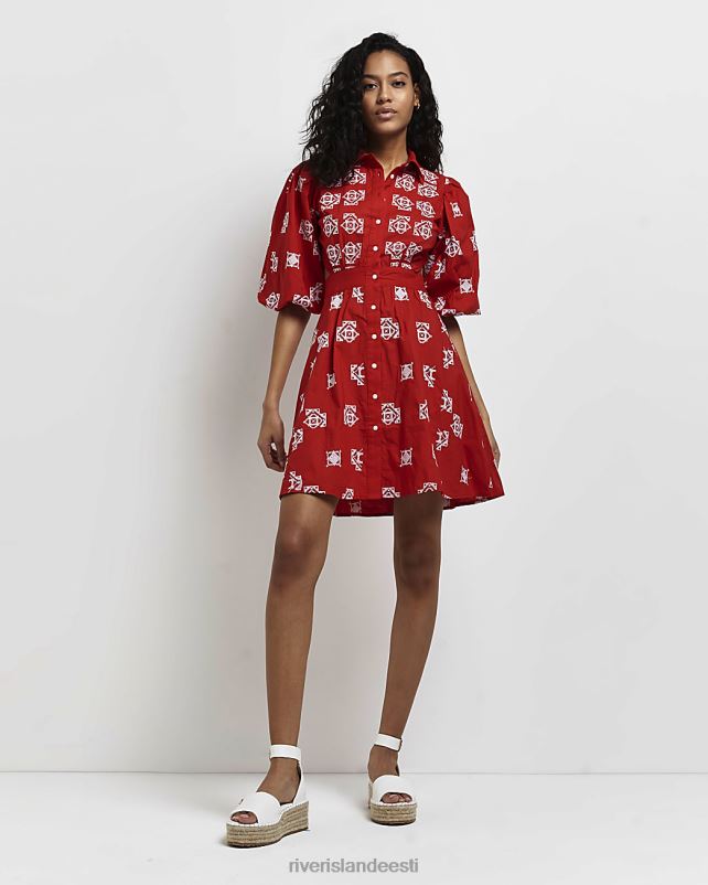 kehakate punane naised River Island tikitud minisärkkleit 44TLL4797