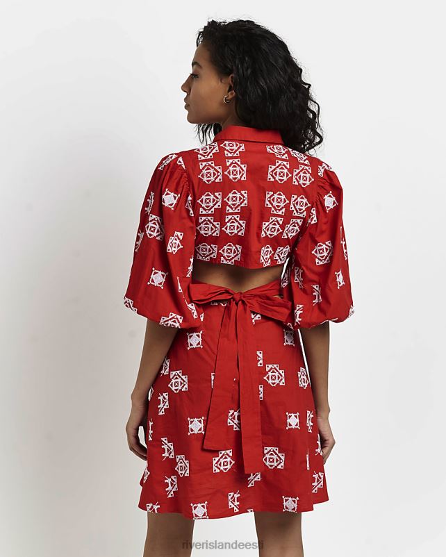 kehakate punane naised River Island tikitud minisärkkleit 44TLL4797