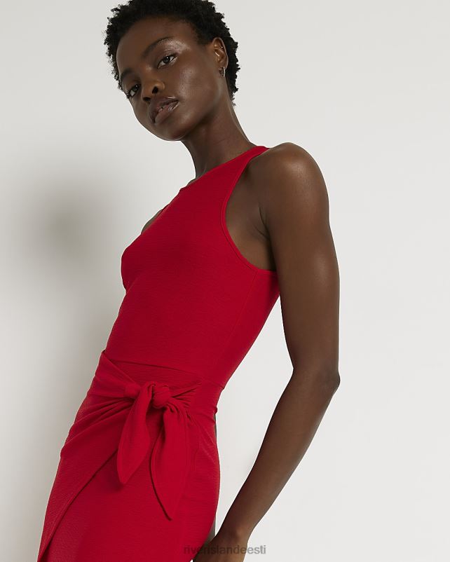 kehakate punane naised River Island wrap bodycon minikleit 44TLL2190