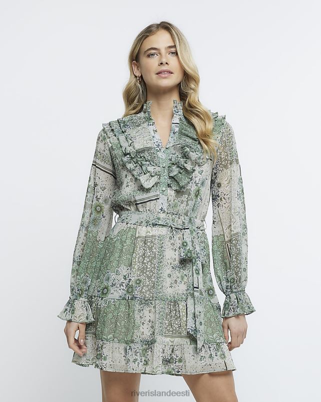 kehakate roheline naised River Island lilleline sats minisärkkleit 44TLL1857