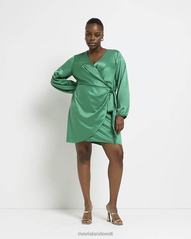 kehakate roheline naised River Island pluss satiinkattega minikleit 44TLL2260