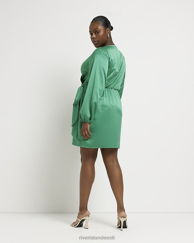 kehakate roheline naised River Island pluss satiinkattega minikleit 44TLL2260