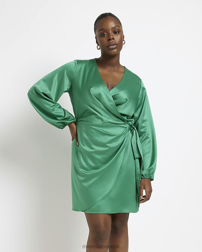 kehakate roheline naised River Island pluss satiinkattega minikleit 44TLL2260