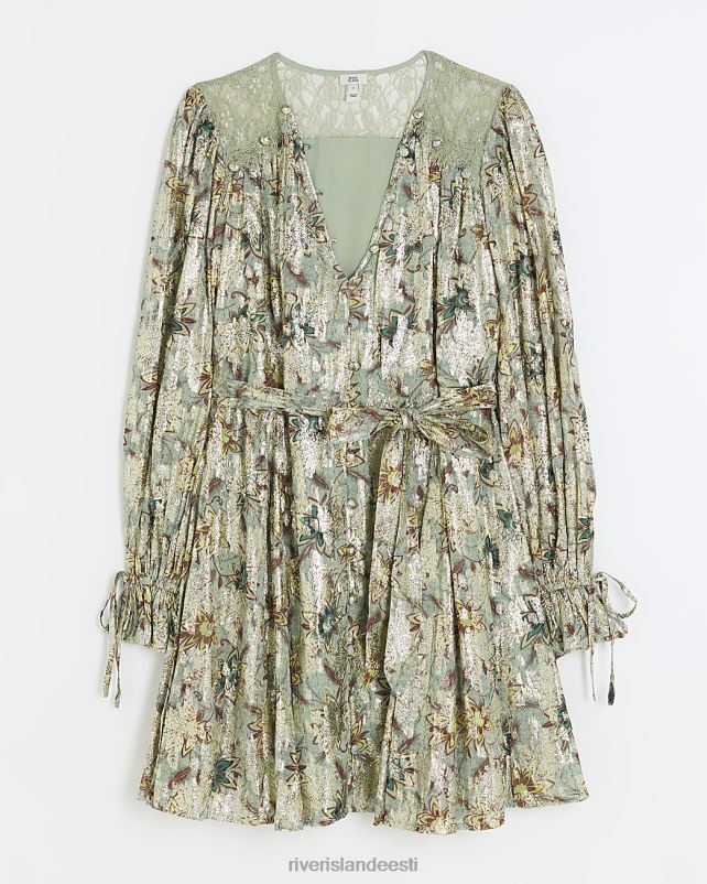 kehakate roheline naised River Island sädelev vööga kiik minikleit 44TLL4009