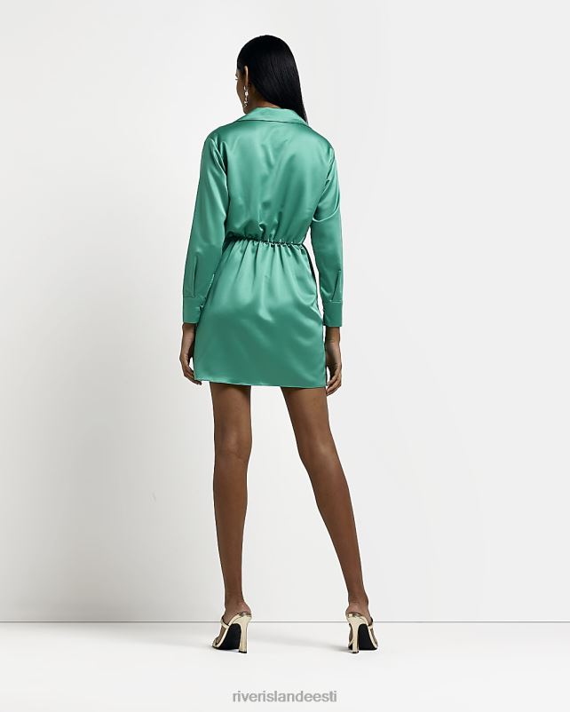 kehakate roheline naised River Island satiinkattega minibleiserkleit 44TLL2049