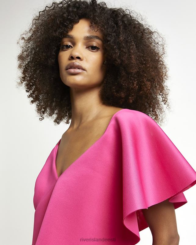 kehakate roosa naised River Island asümmeetriline bodycon minikleit 44TLL2201