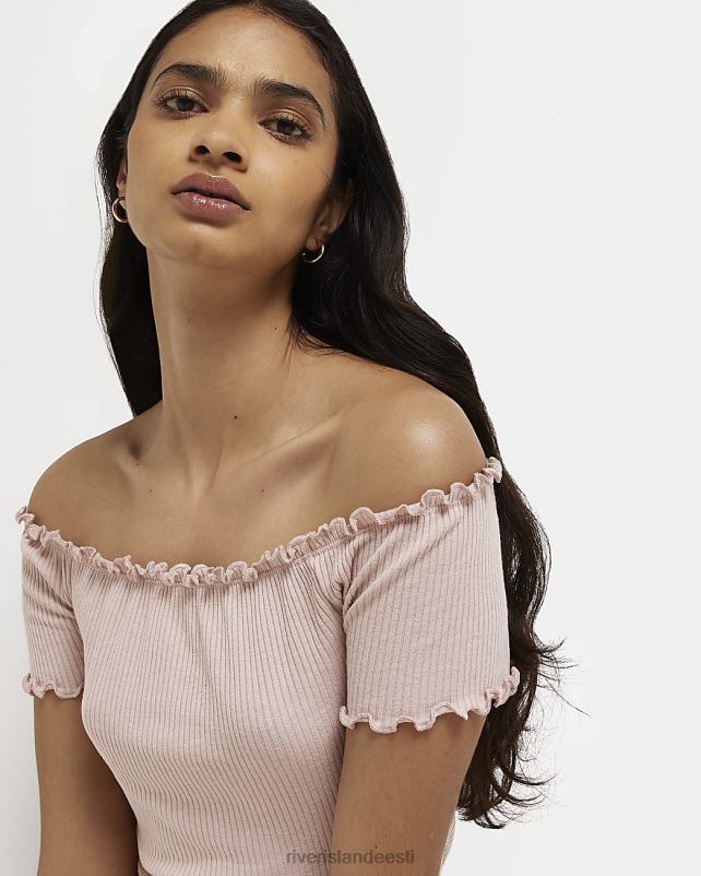 kehakate roosa naised River Island bardot bodycon minikleit 44TLL2157