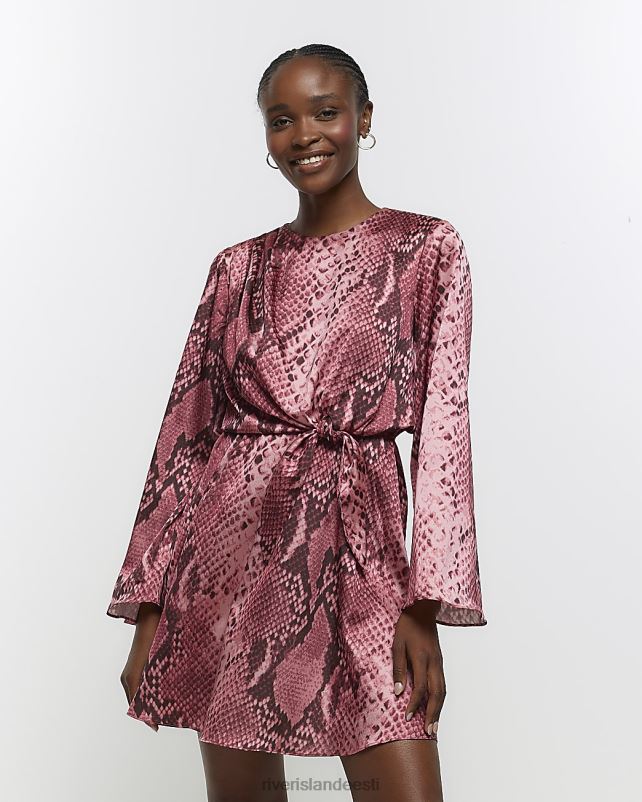 kehakate roosa naised River Island ees sõlmega minikleit 44TLL837