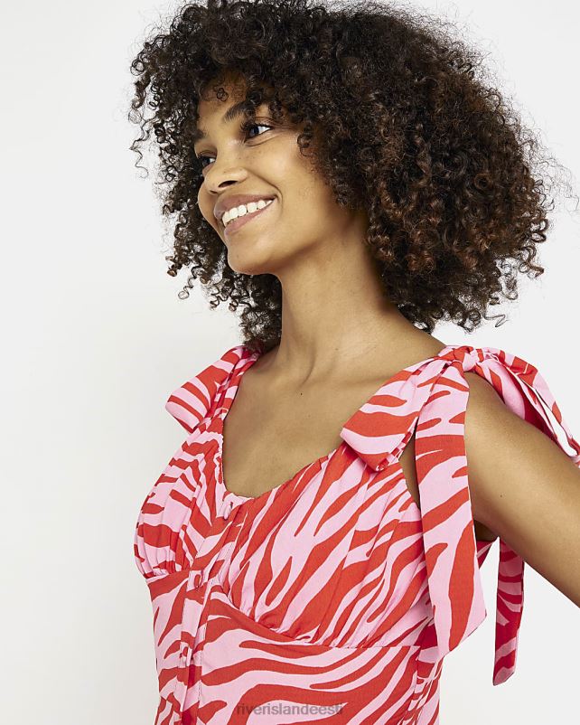 kehakate roosa naised River Island loomamustriga minikleit 44TLL2171