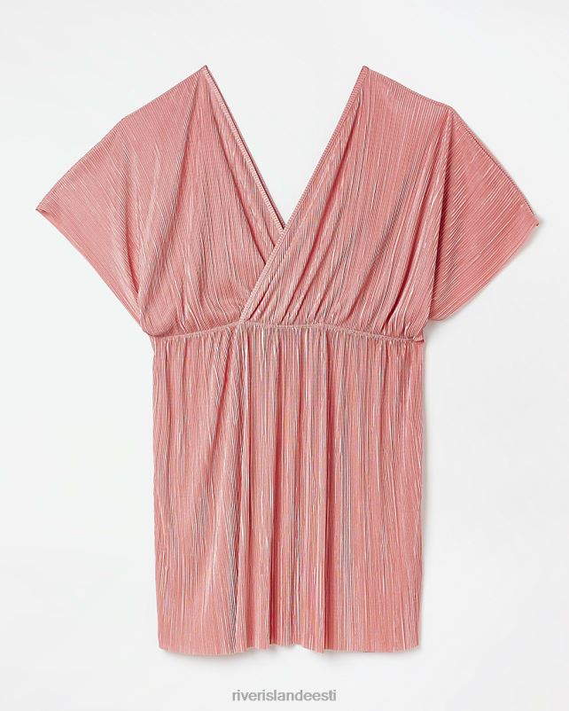 kehakate roosa naised River Island pluss plisse minikleit 44TLL5201