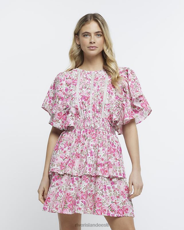 kehakate roosa naised River Island roosiline lilleline mitmetasandiline minikleit 44TLL4828