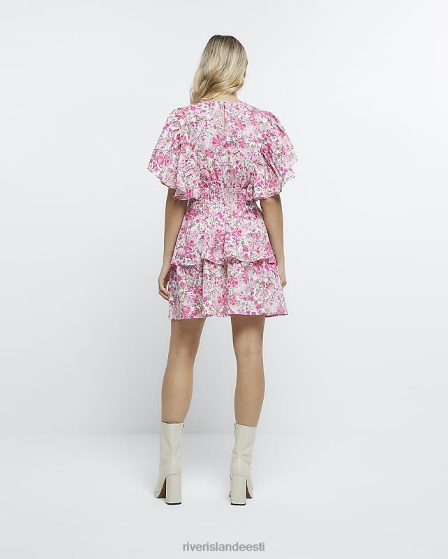 kehakate roosa naised River Island roosiline lilleline mitmetasandiline minikleit 44TLL4828