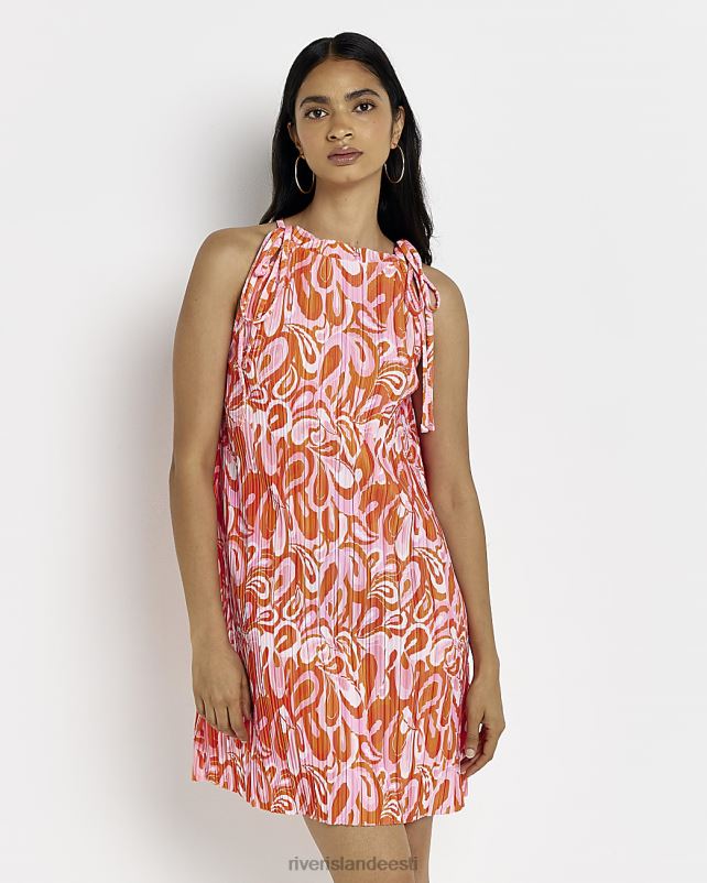 kehakate roosa naised River Island trükitud päitsetega kaelusega minikleit 44TLL5003