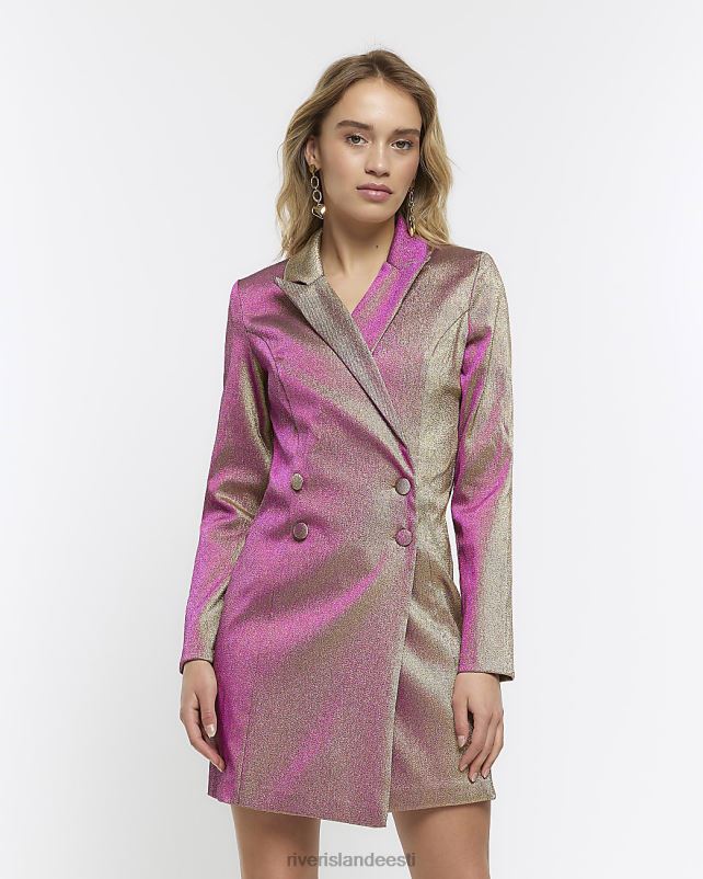 kehakate roosa naised River Island wrap mini bleiser kleit 44TLL2002