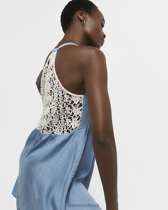 kehakate sinine naised River Island denim heegeldatud minikleit 44TLL5008