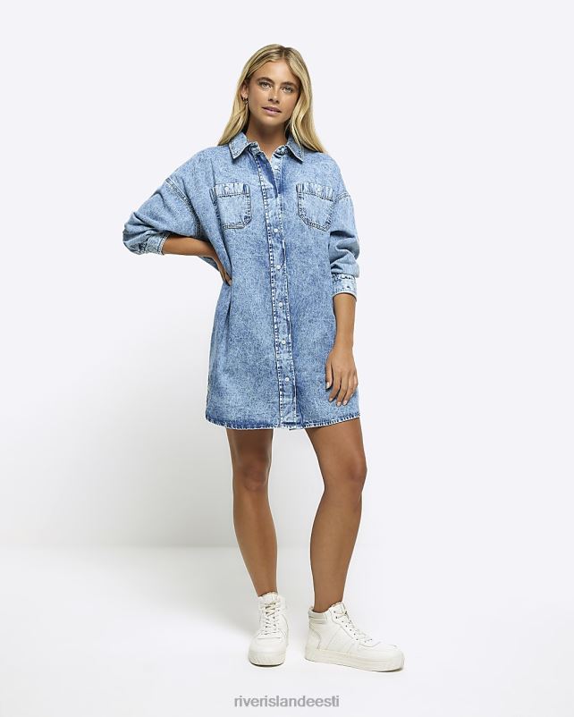 kehakate sinine naised River Island denim ülisuur minisärkkleit 44TLL4444