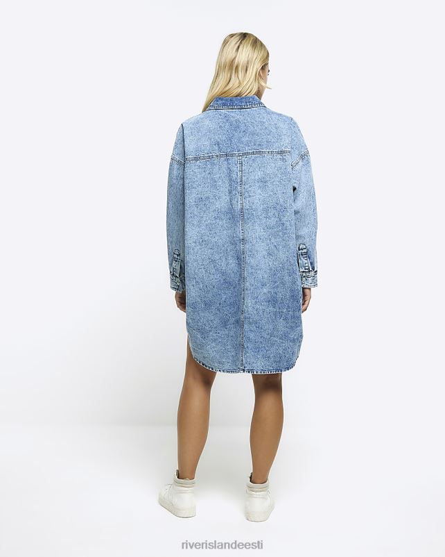 kehakate sinine naised River Island denim ülisuur minisärkkleit 44TLL4444