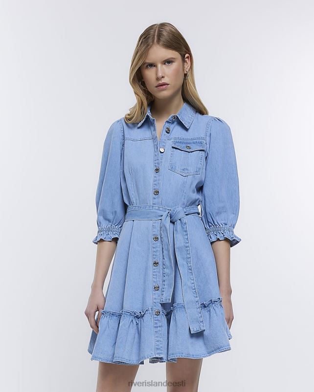 kehakate sinine naised River Island denim minisärk kleit 44TLL359