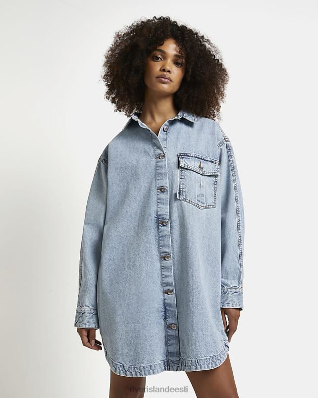kehakate sinine naised River Island denim minisärk kleit 44TLL4798